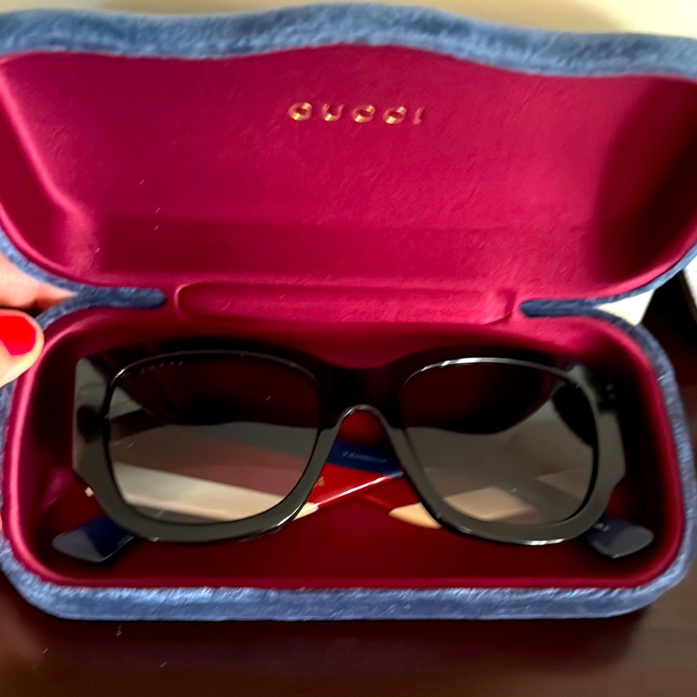 Gucci Sunglasses with red white and blue